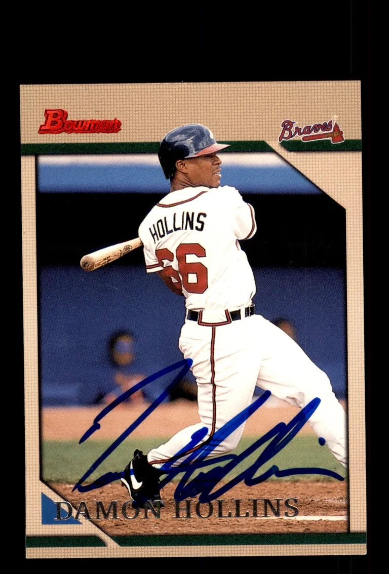 Signed Baseball Card Auto Damon Hollins 1996 Bowman #332 Atlanta Braves