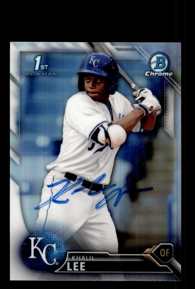 Signed Baseball Card Auto Khalil Lee 2016 Bowman Chrome #BDC-8 Royals