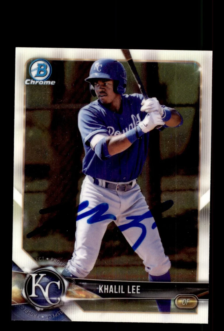 Signed Baseball Card Auto Khalil Lee 2018 Bowman Chrome #BCP116 Royals