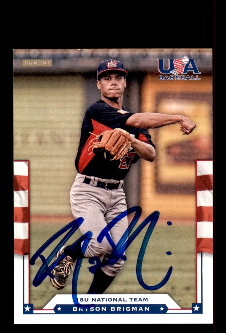 Signed Baseball Card Auto Bryson Brigman 2012 Panini USA Baseball #28