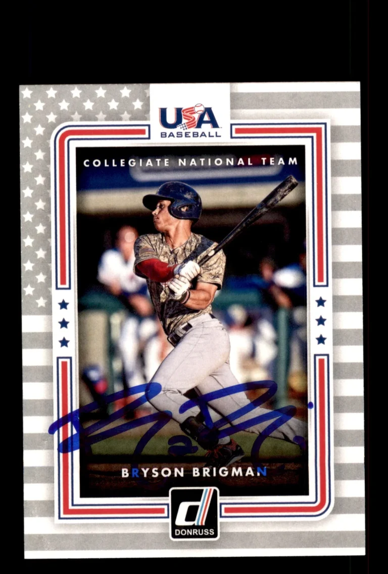 Signed Baseball Card Auto Bryson Brigman 2016 Donruss #USA-9
