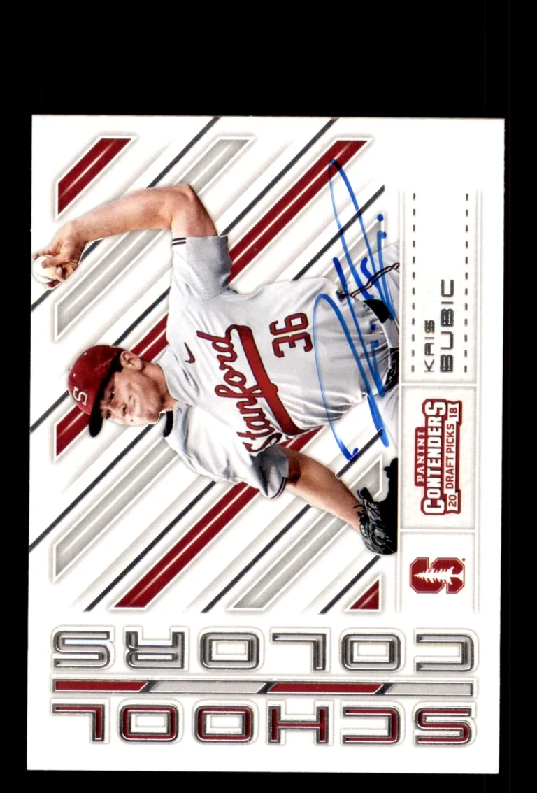Signed Baseball Card Auto Kris Bubic 2018 Panini Contenders Draft #15 Stanford