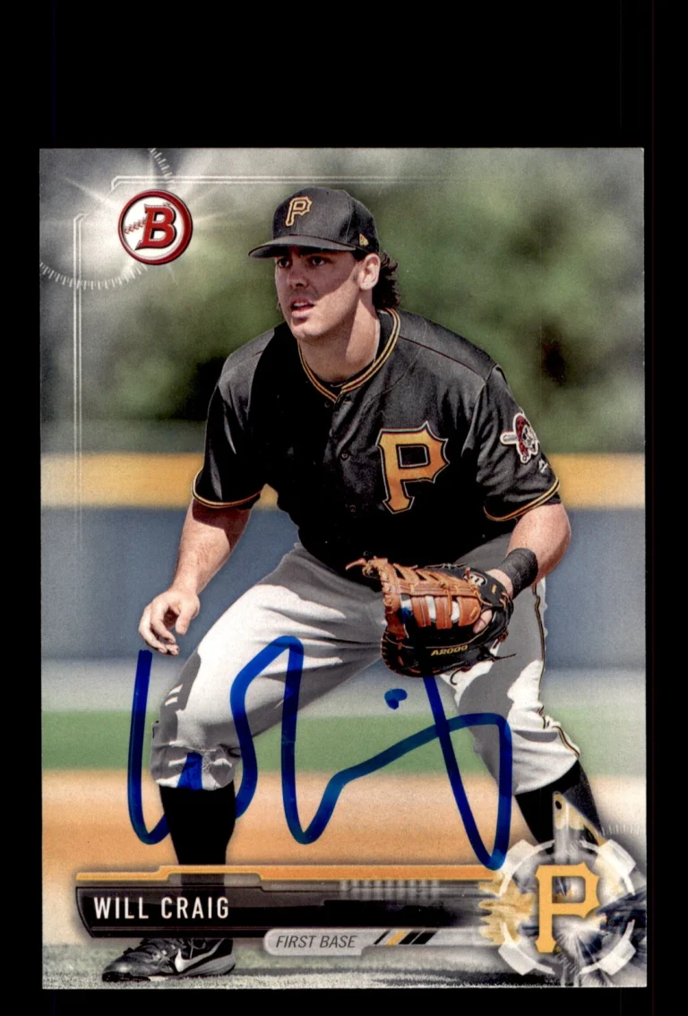 Signed Baseball Card Auto Will Craig 2017 Bowman Draft #BD-189 Pirates