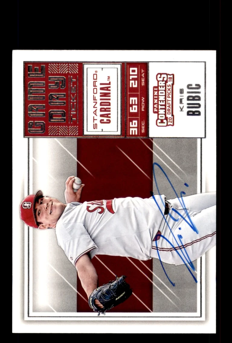 Signed Baseball Card Auto Kris Bubic 2018 Panini Contenders Draft #15 Stanford