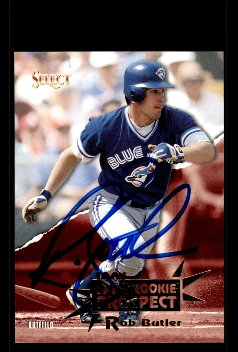 Signed Baseball Card Auto Rob Butler 1994 Select #412 Toronto Blue Jays