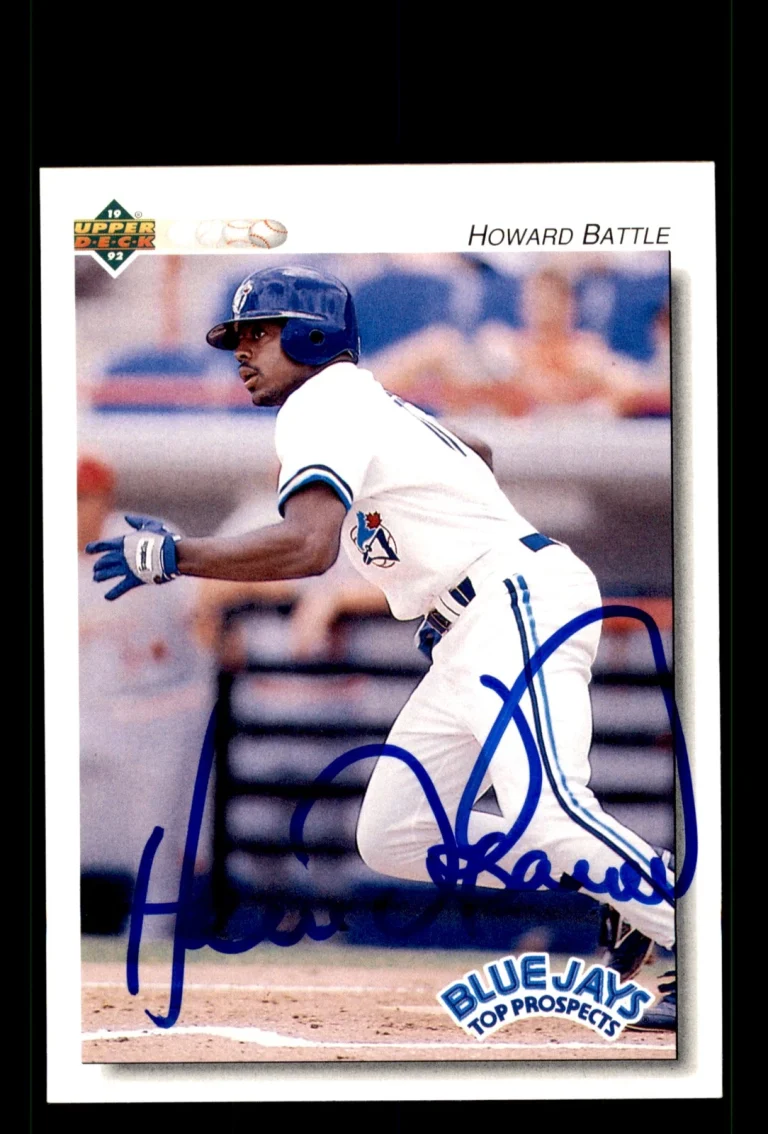 Signed Baseball Card Auto Howard Battle 1992 Upper Deck Minor League