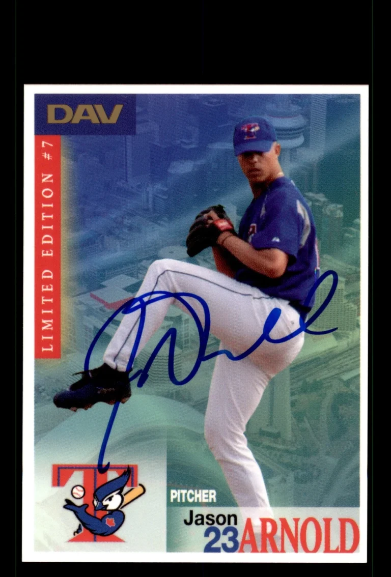 Signed Baseball Card Auto Jason Arnold 2003 DAV #7 Toronto Blue Jays