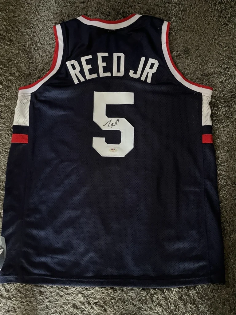 UCONN HUSKIES-TARRIS REED JR SIGNED AUTOGRAPH JERSEY PSA COA 1ST TM ALL BIG EAST