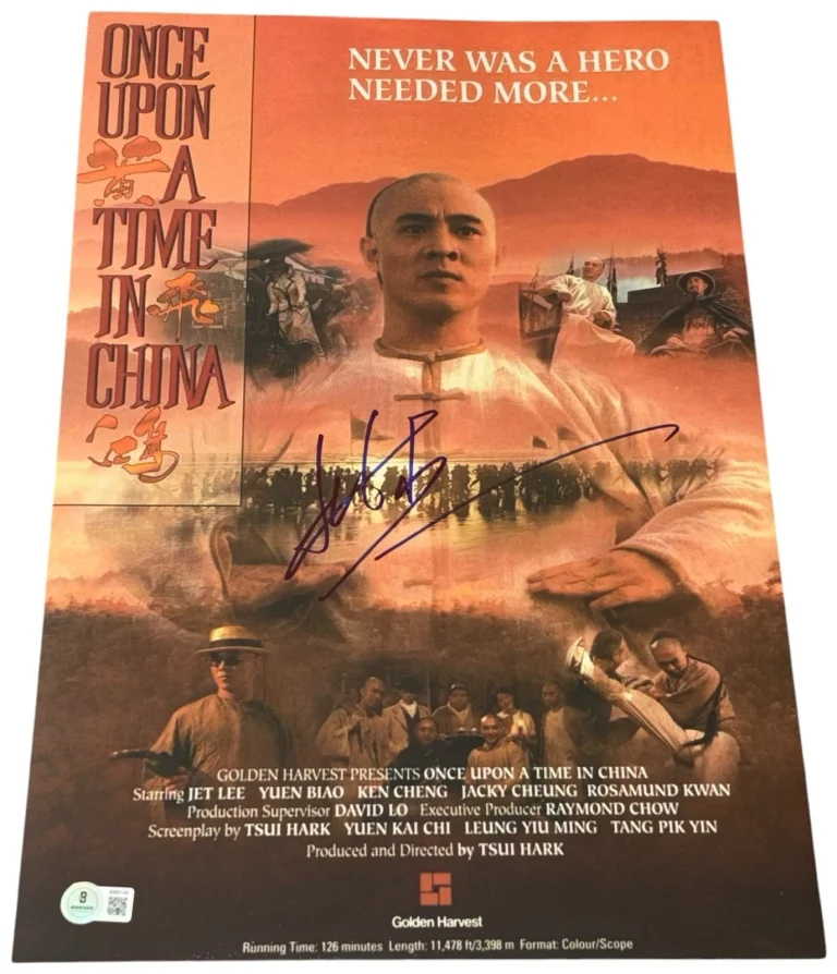 Jet Li Signed Autograph Once Upon a Time in China 12x18 Movie Poster Beckett BAS