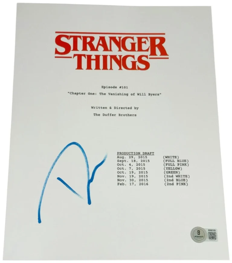 David Harbour Signed Autograph Stranger Things Pilot Full TV Script Beckett BAS