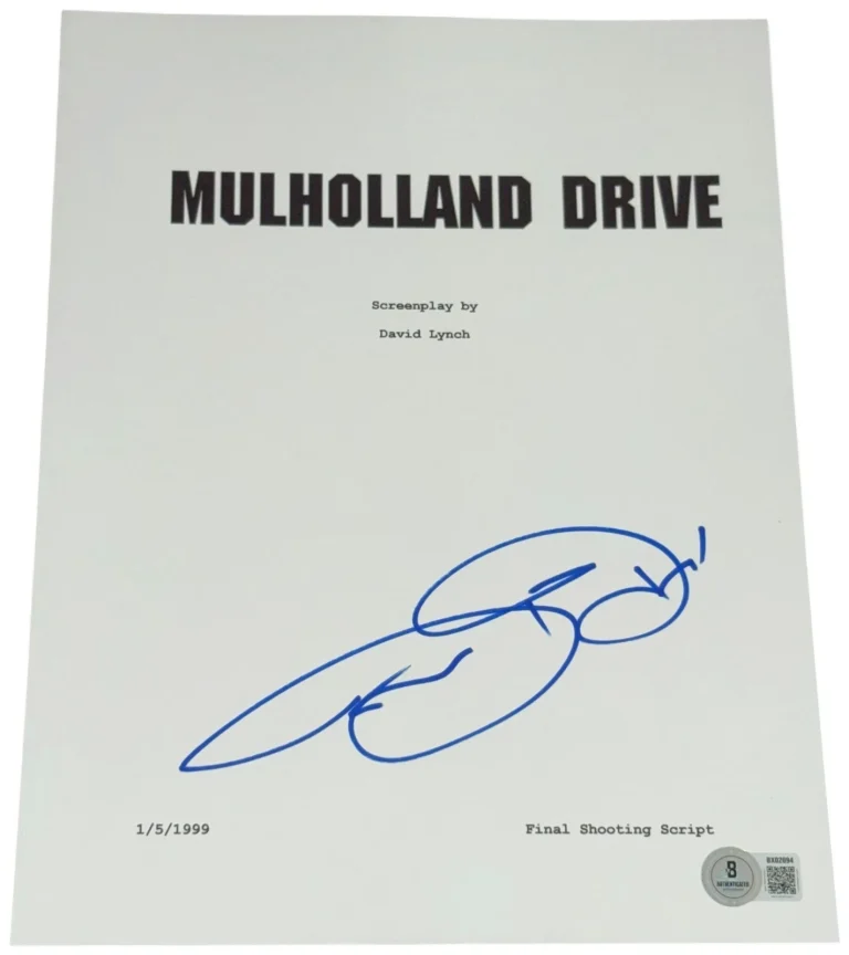 Justin Theroux Signed Autograph Mulholland Drive Full Script Screenplay Beckett