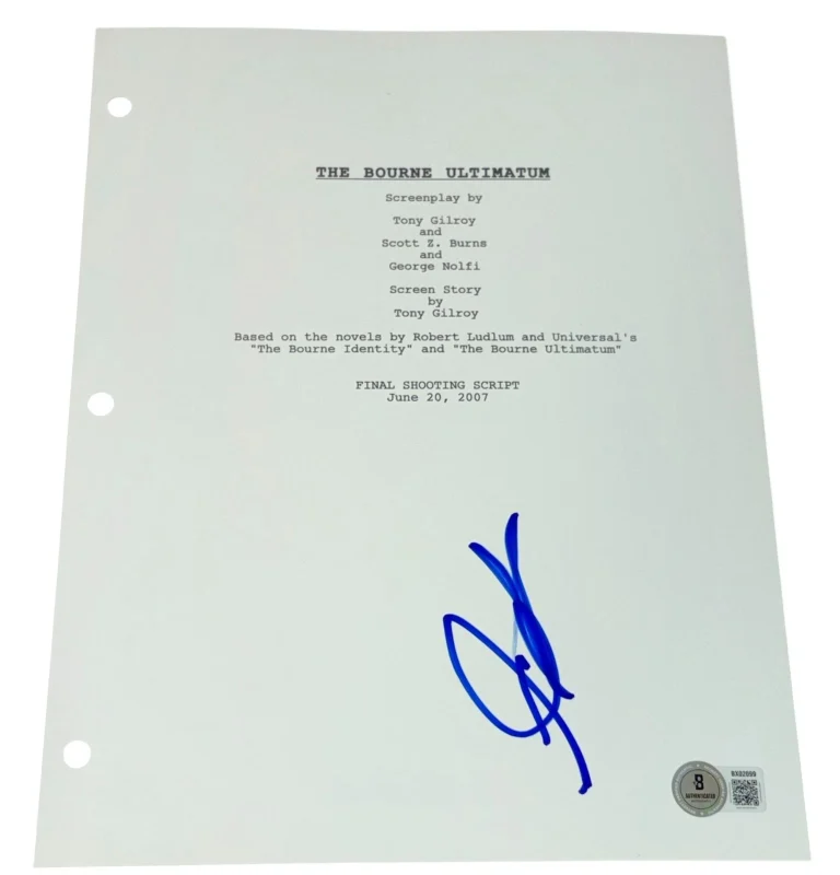 Daniel Bruhl Signed Autograph The Bourne Ultimatum Script Screenplay Beckett BAS