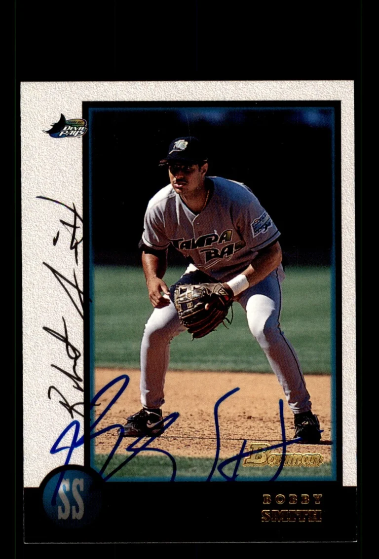 Signed Baseball Card Auto Bobby Smith 1998 Bowman #301 Tampa Bay Devil Rays