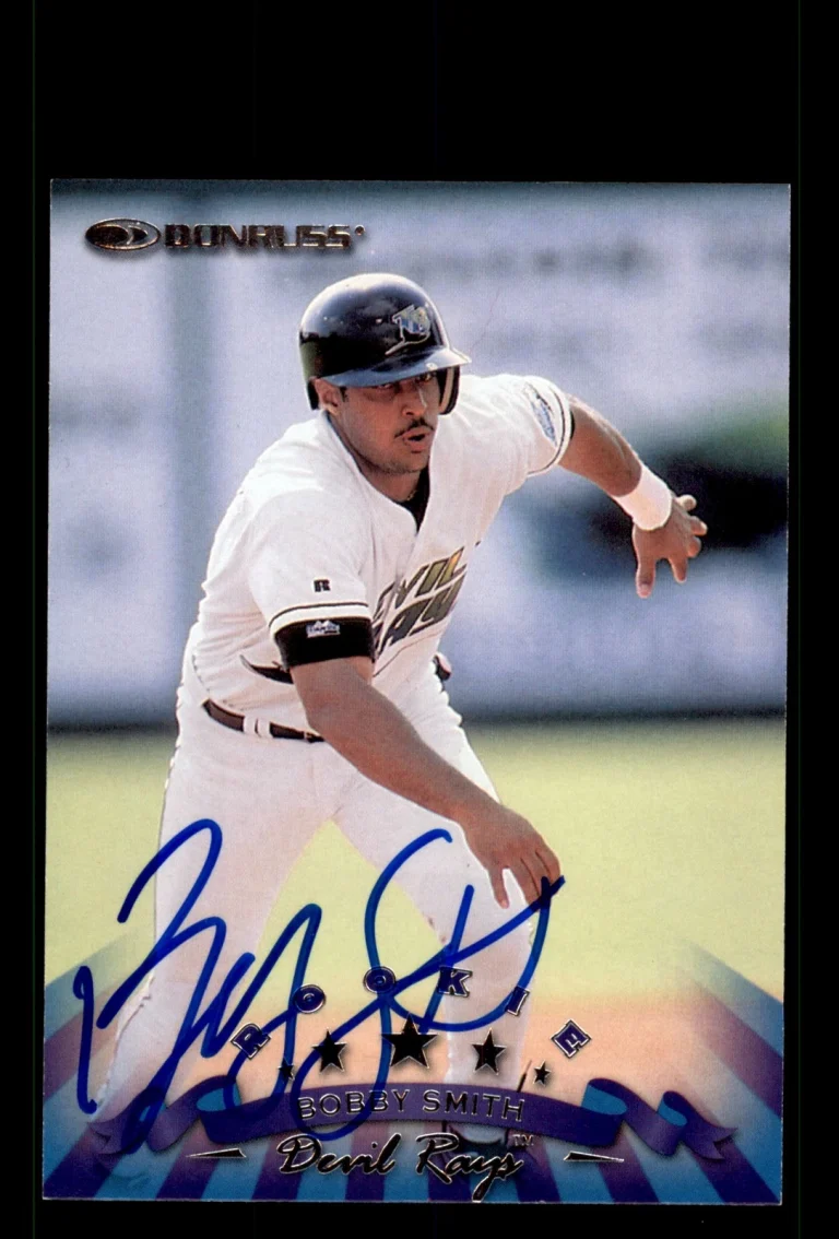 Signed Baseball Card Auto Bobby Smith 1998 Donruss #288 Tampa Bay Devil Rays