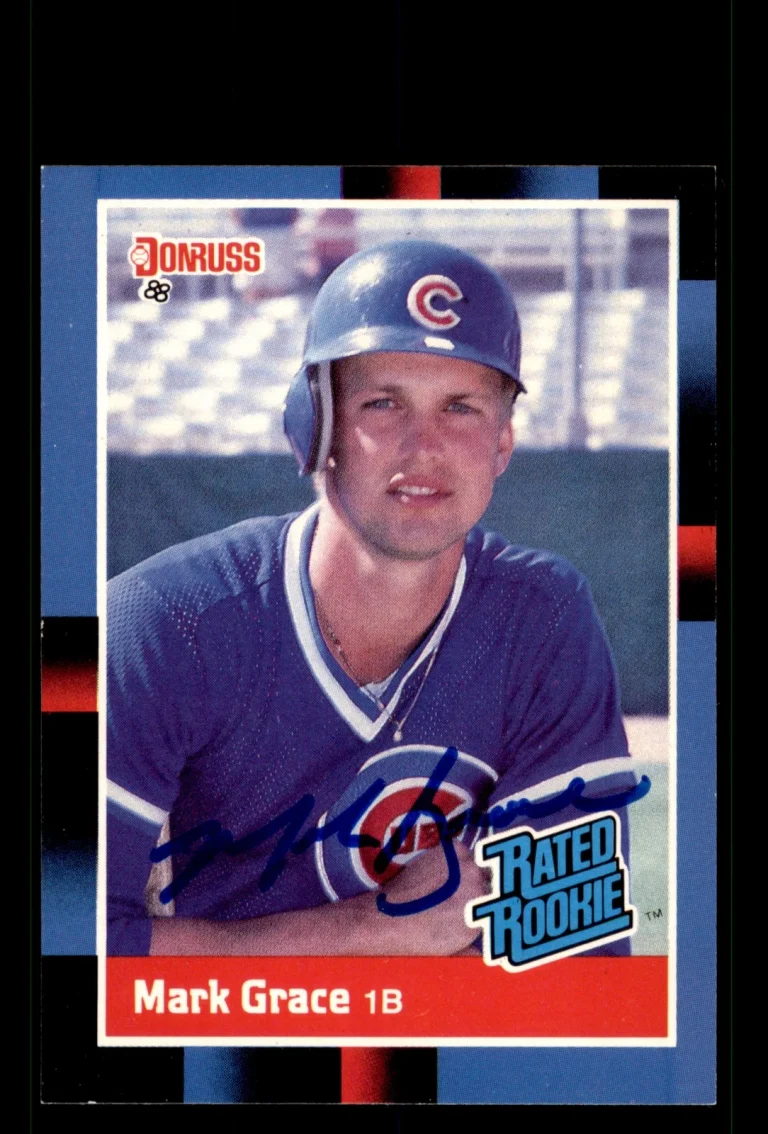 Signed Baseball Card Auto Mark Grace 1988 Donruss #40 Chicago Cubs