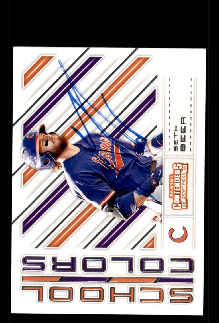 Signed Baseball Card Auto Seth Beer 2018 Panini Draft #18 Clemson Tigers