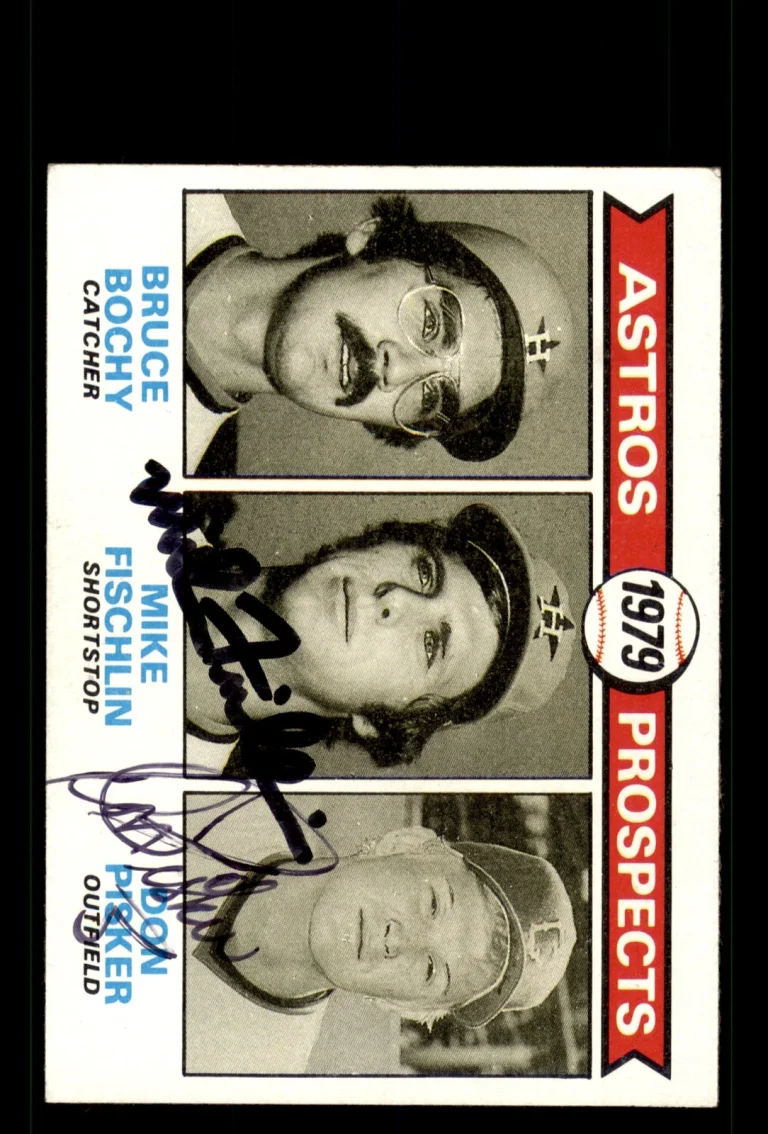 Signed Baseball Card Auto Astros Mike Fischlin Don Pisker 1979 Topps #718