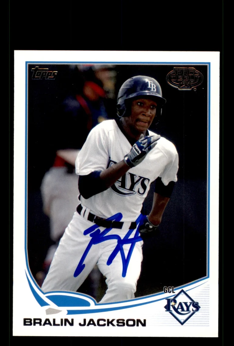Signed Baseball Card Auto Bralin Jackson 2013 Topps Pro Debut #56