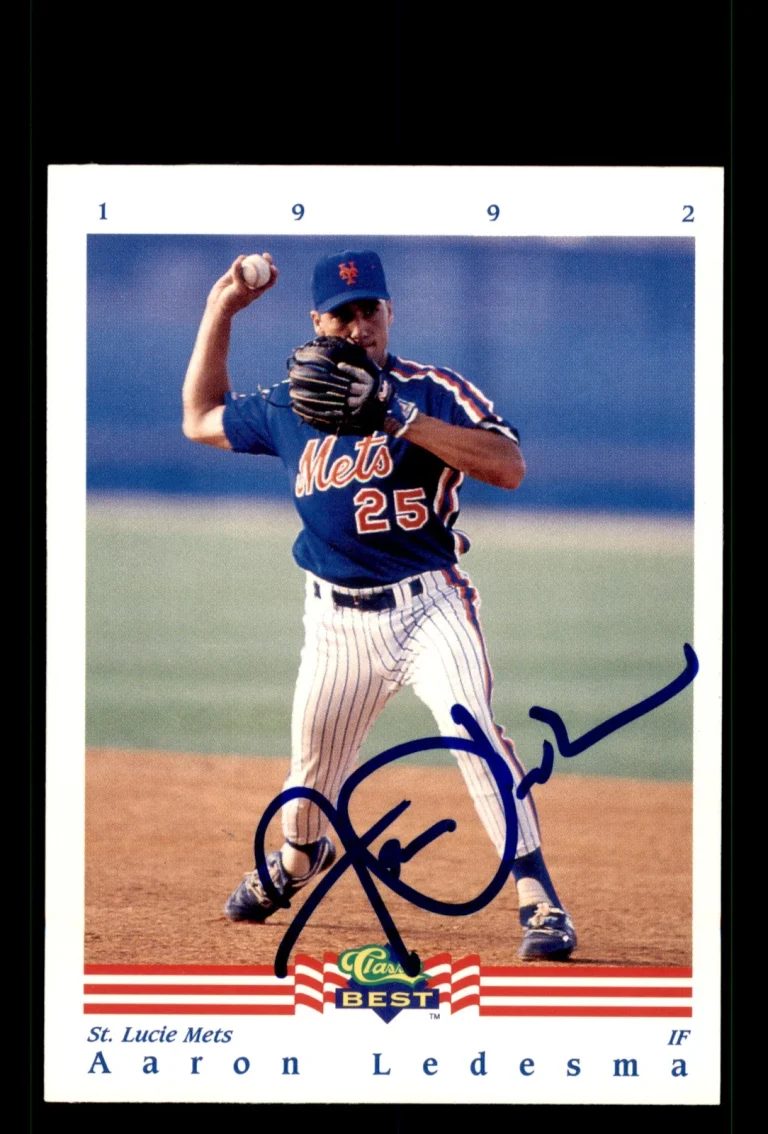 Signed Baseball Card Auto Aaron Ledesma 1992 Classic Best #275 St. Lucie Mets