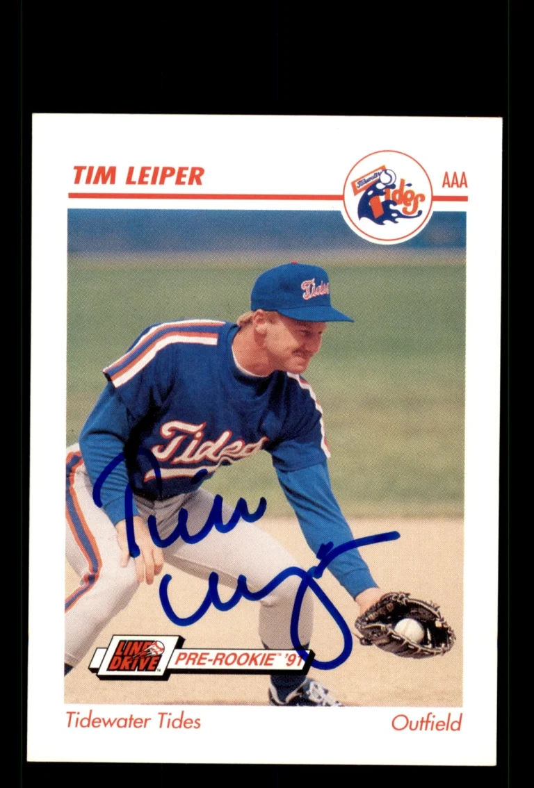 Signed Baseball Card Auto Tim Leiper 1991 Line Drive AAA #561 Tidewater Tides