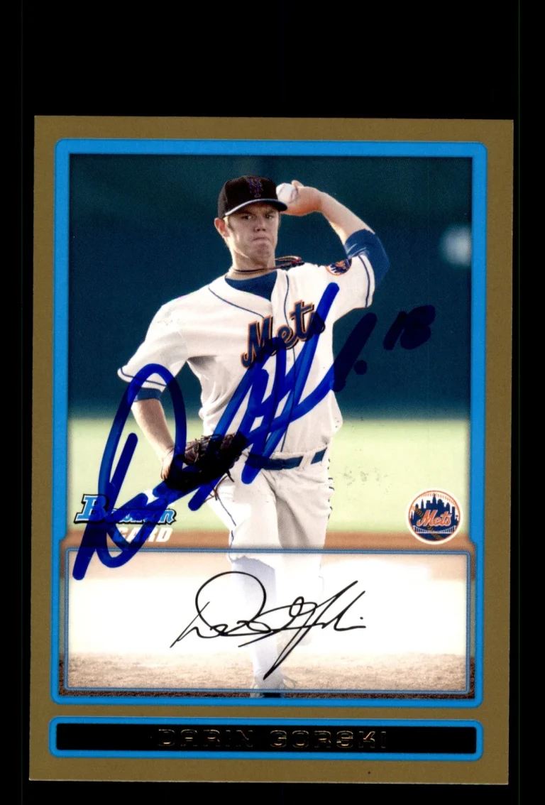 Signed Baseball Card Auto Darin Gorski 2009 Bowman #BDPP66 New York Mets Gold