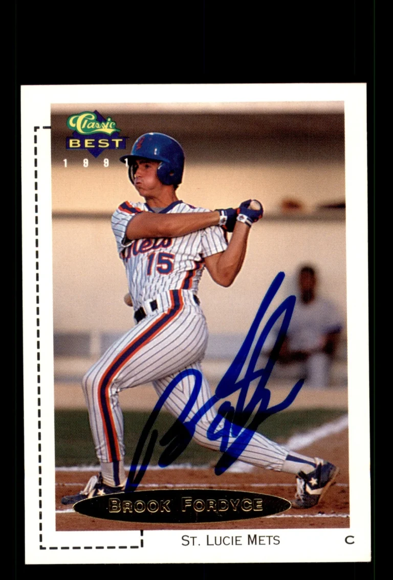 Signed Baseball Card Auto Brook Fordyce 1991 Classic Best #220 St. Lucie Mets