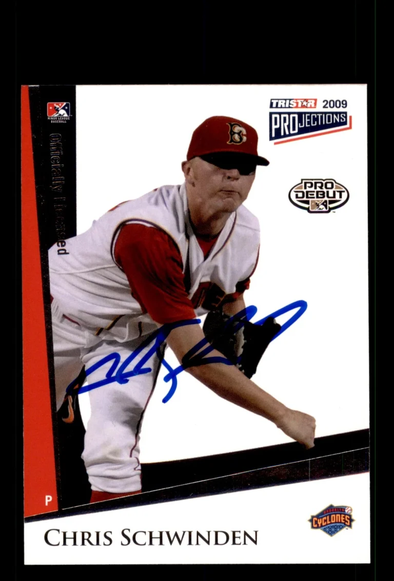 Signed Baseball Card Auto Chris Schwinden 2009 TriStar PROjections #260 Cyclones