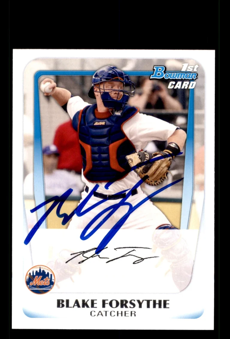 Signed Baseball Card Auto Blake Forsythe 2011 Bowman #BP81 New York Mets