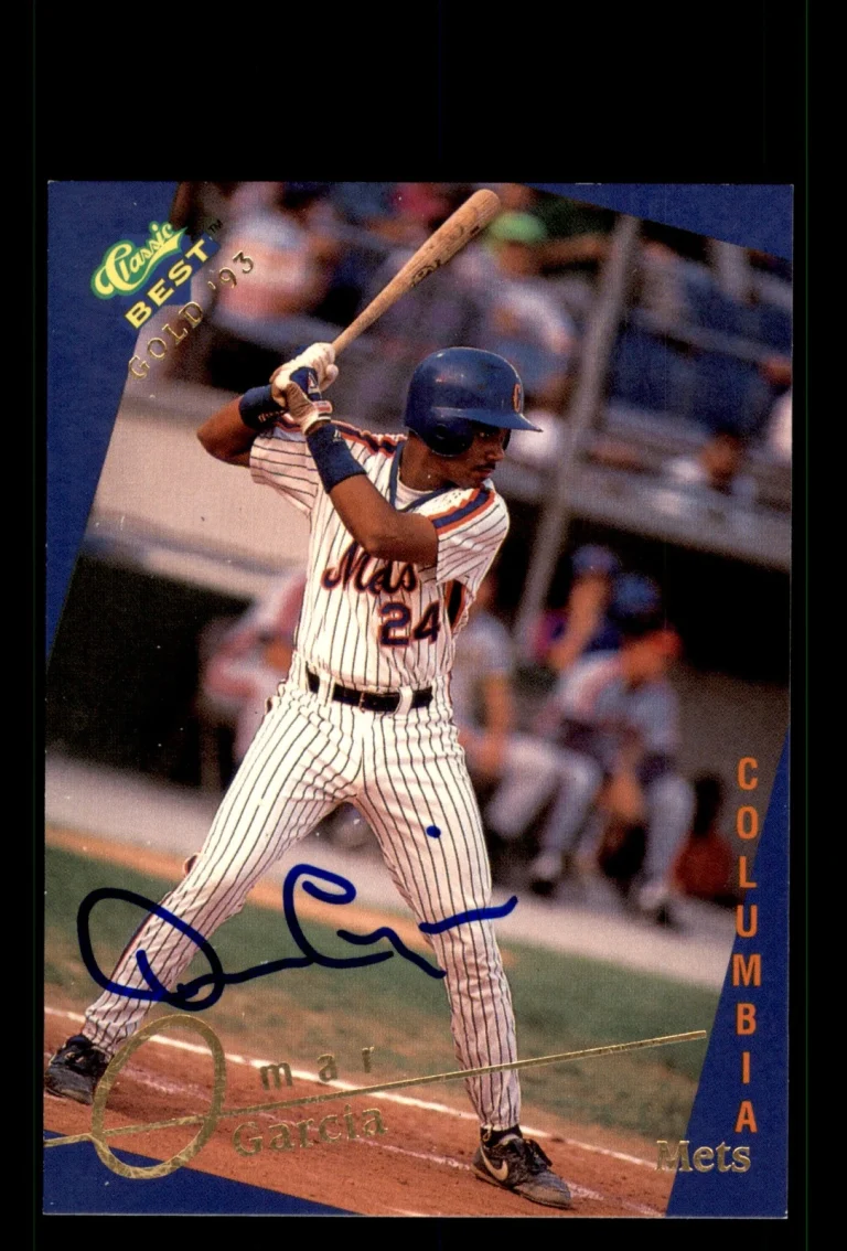 Signed Baseball Card Auto Omar Garcia 1993 Classic Best Gold #157 Columbia Mets