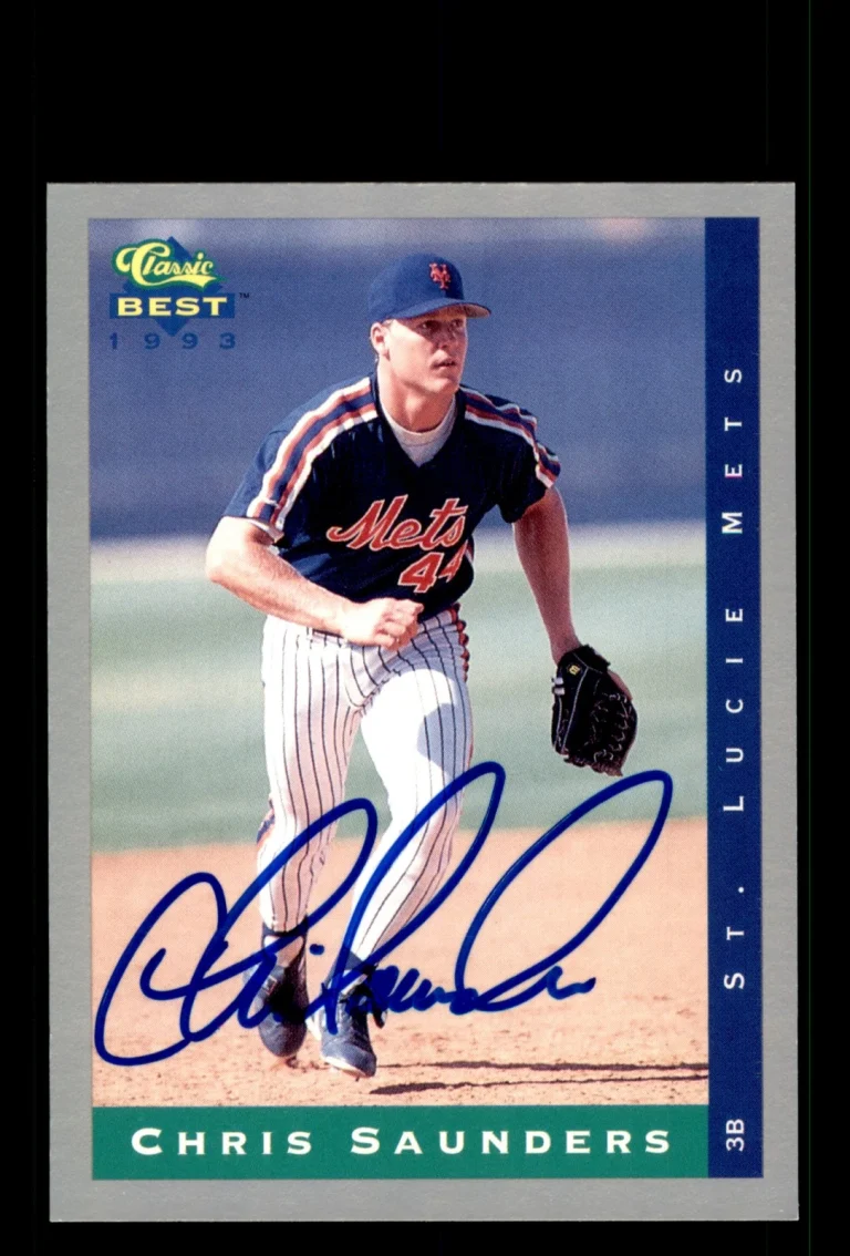 Signed Baseball Card Auto Chris Saunders 1993 Classic Best #21 St. Lucie Mets