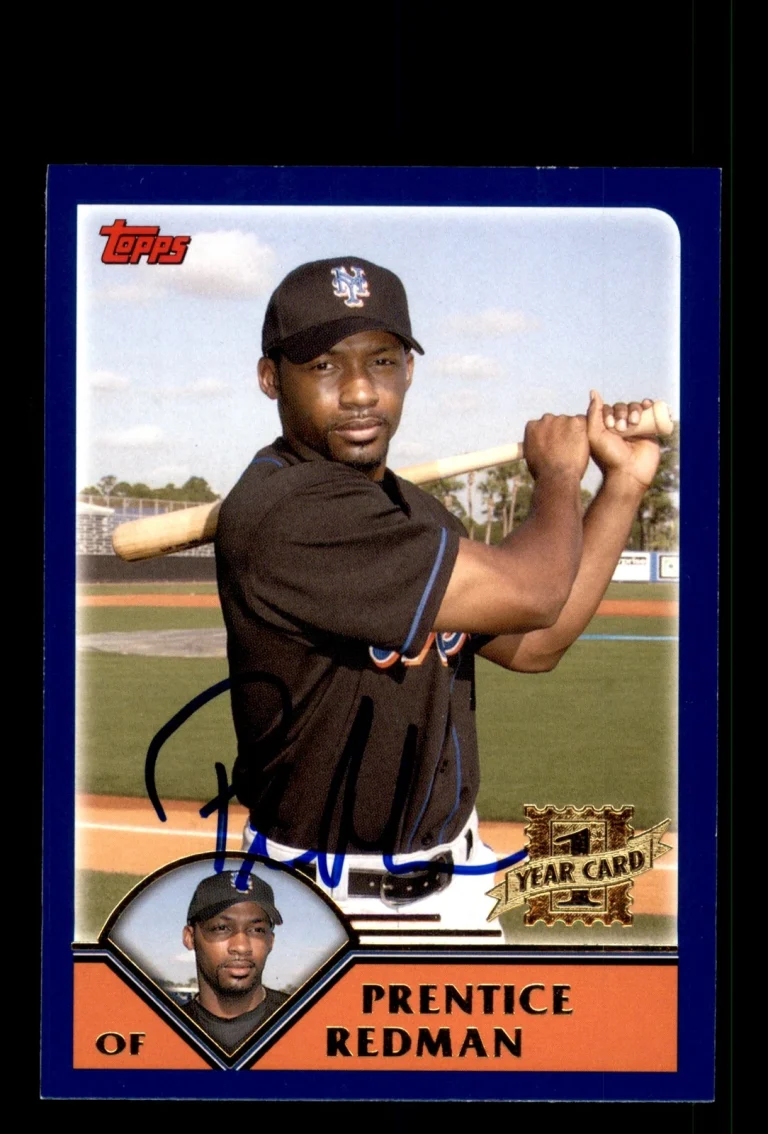 Signed Baseball Card Auto Prentice Redman 2003 Topps Traded & Rookies #T256 Mets