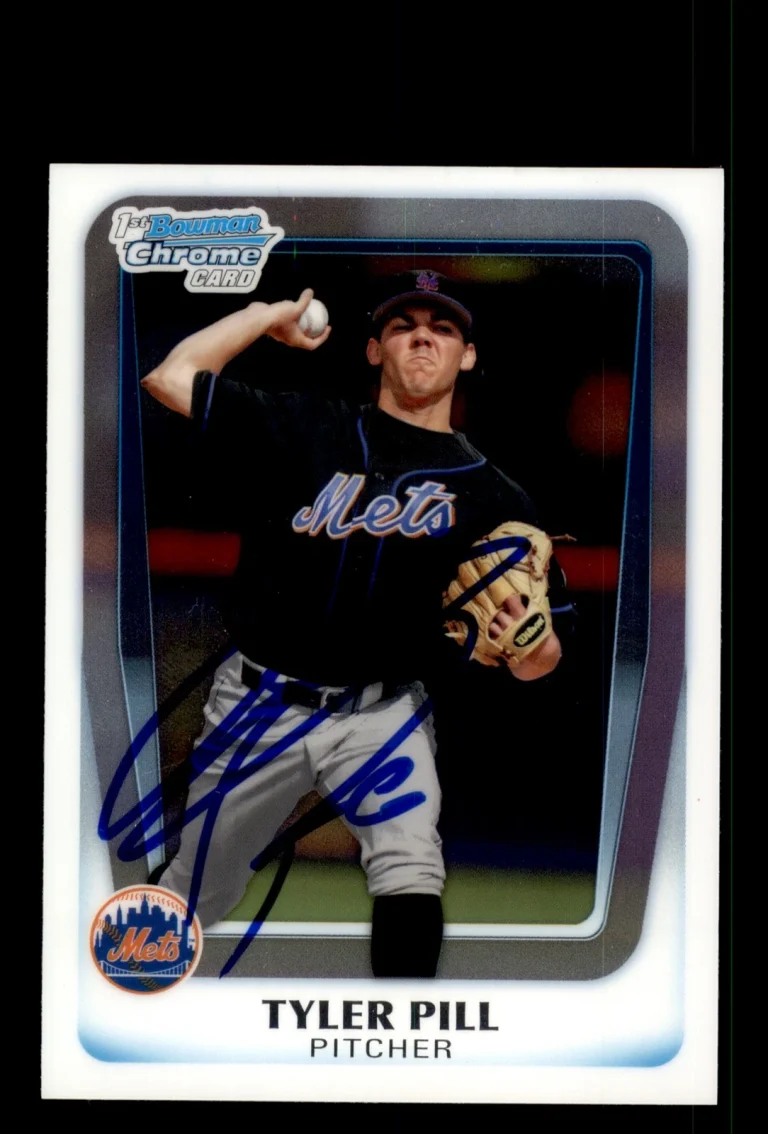 Signed Baseball Card Auto Tyler Pill 2011 Bowman Chrome #BDPP17 New York Mets P