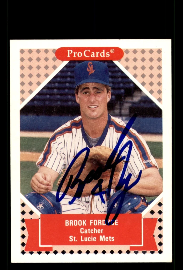 Signed Baseball Card Auto Brook Fordyce 1991-92 ProCards Tomorrow's Heroes #285