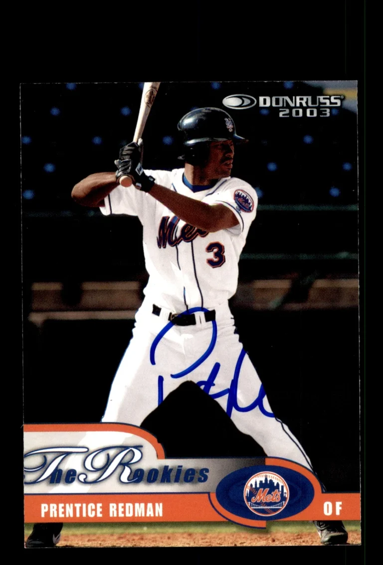 Signed Baseball Card Auto Prentice Redman 2003 Donruss #53 New York Mets