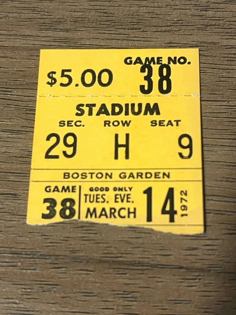 VTG Basketball Ticket Stub BOSTON CELTICS GOLDEN STATE WARRIORS 3/14 1972