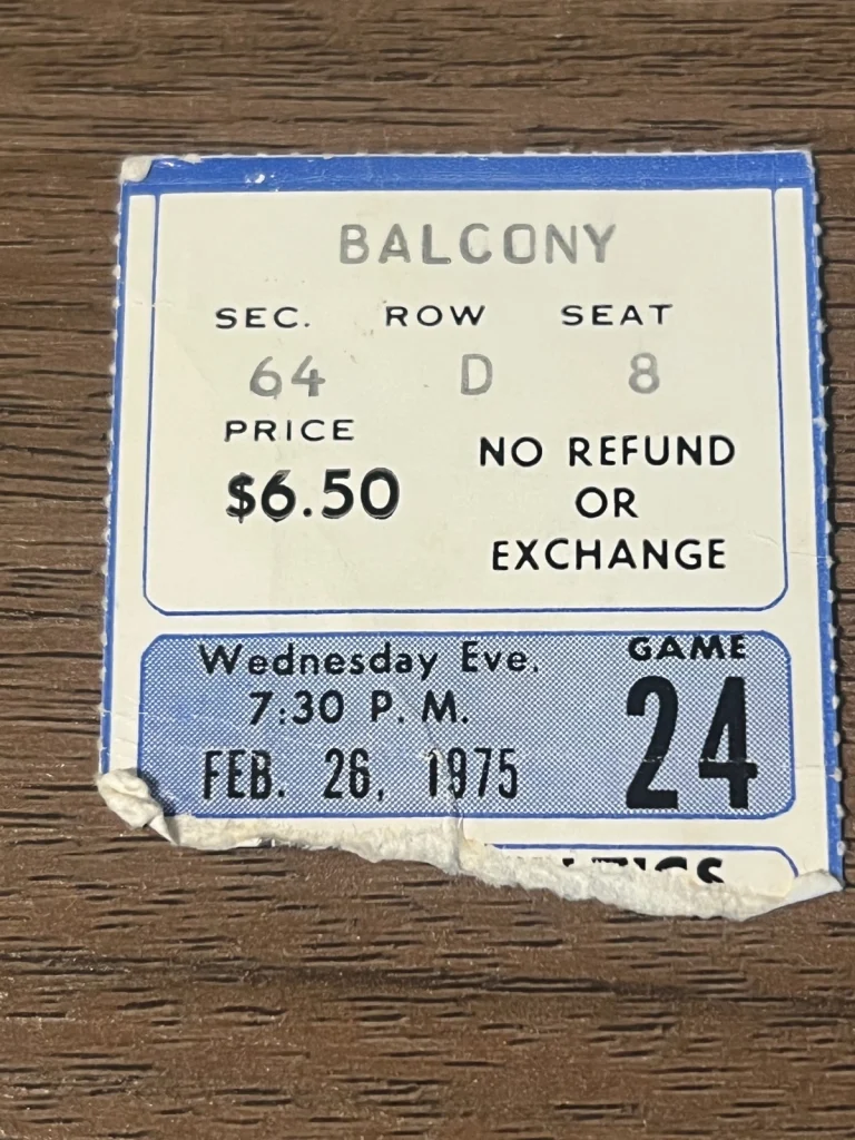 VTG Basketball Ticket Stub BOSTON CELTICS NEW YORK KNICKS 2/26 1975