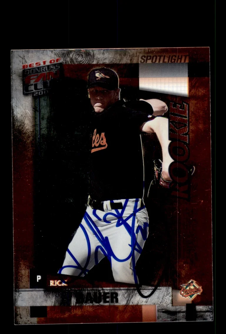 Signed Baseball Card Auto Rick Bauer 2002 Donruss Best #206 Spotlight /100