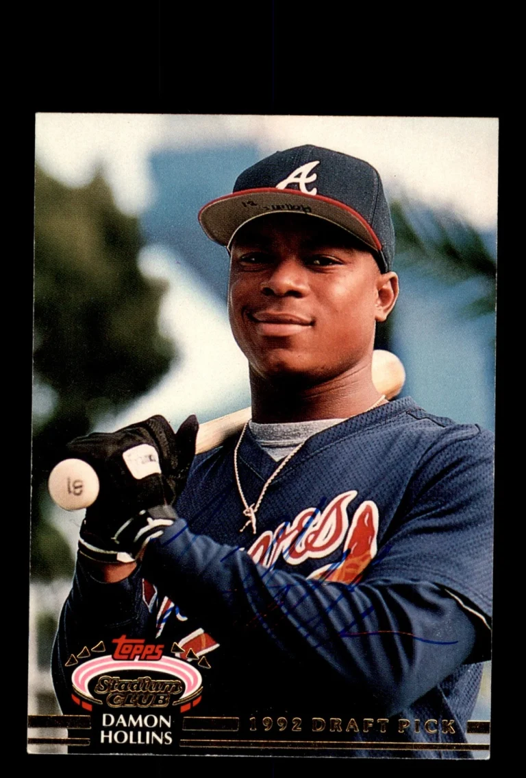 Signed Baseball Card Auto Damon Hollins 1993 Stadium Club Murphy #185 Braves