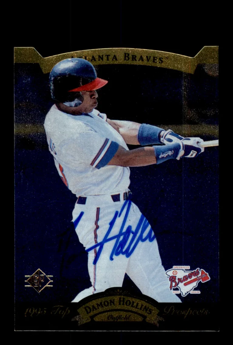 Signed Baseball Card Auto Damon Hollins 1995 SP Top Prospects #12 Braves