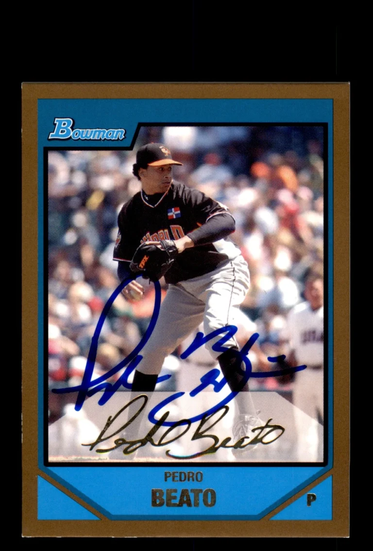 Signed Baseball Card Auto Pedro Beato 2007 Bowman #BDPP66 Orioles Gold
