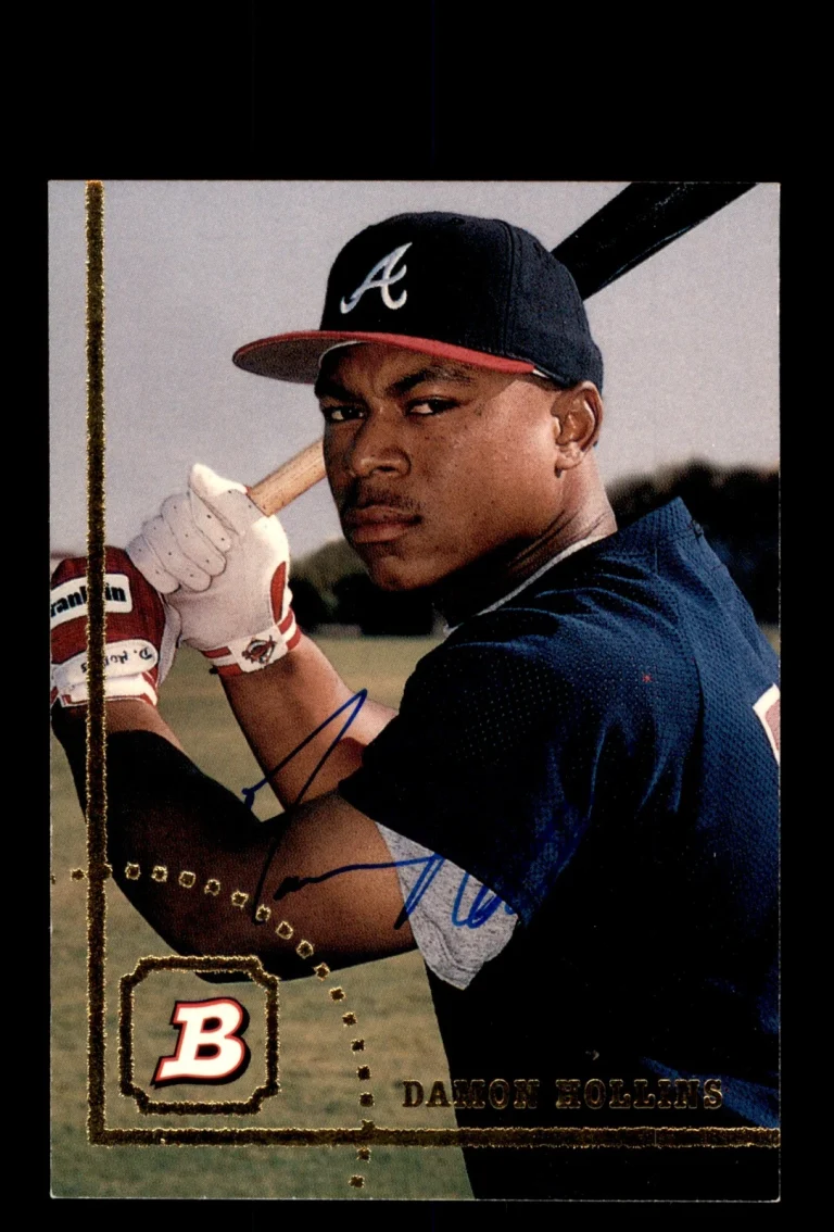 Signed Baseball Card Auto Damon Hollins 1994 Bowman #161 Atlanta Braves