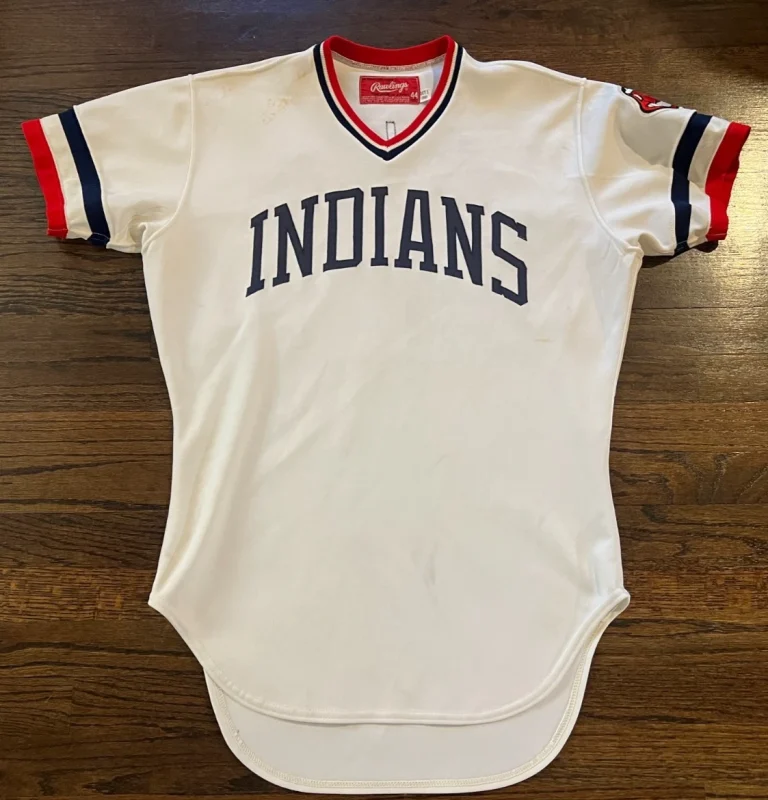 RICK SUTCLIFFE GAME USED CLEVELAND INDIANS VTG BASEBALL JERSEY