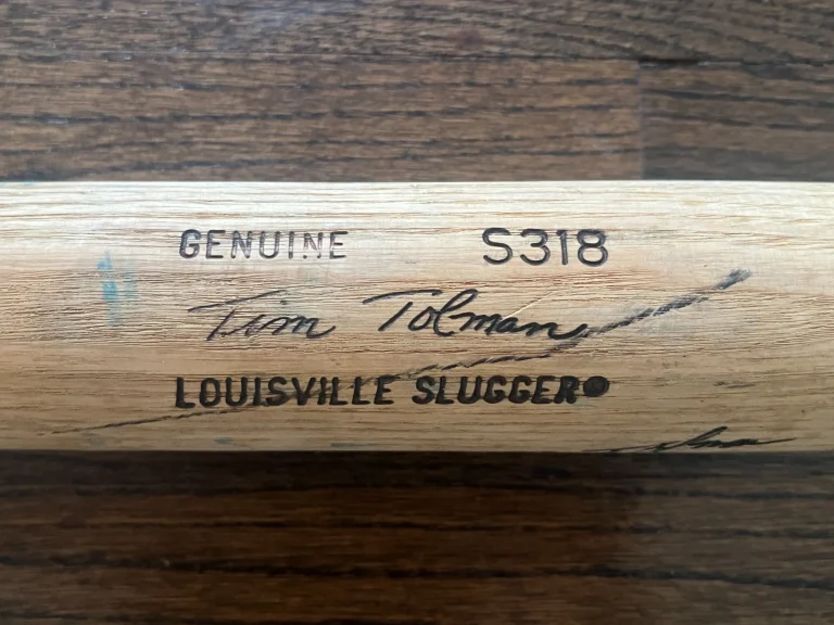 TIM TOLMAN SIGNED GAME USED BASEBALL BAT AUTO VTG HOUSTON ASTROS DETROIT TIGERS