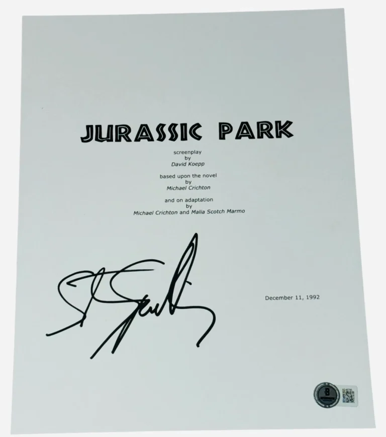 Steven Spielberg Signed Autograph Jurassic Park Full Script Screenplay Beckett