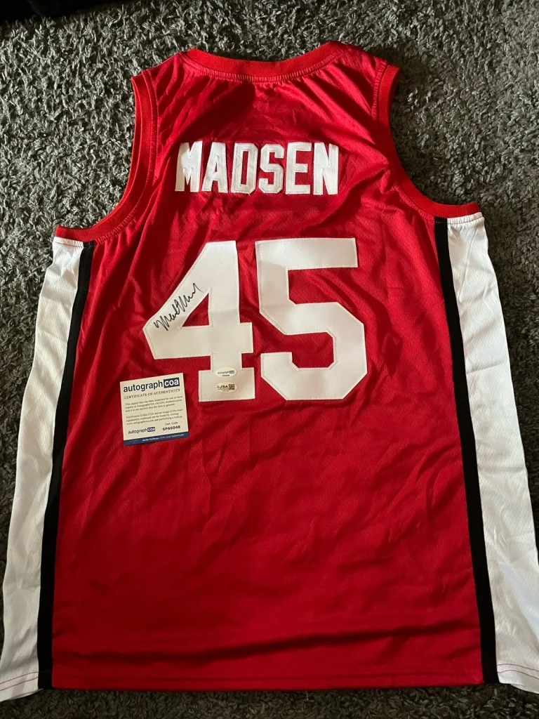 STANFORD CARDINAL- MARK MADSEN SIGNED AUTOGRAPH JERSEY JSA COA BASKETBALL MAD D