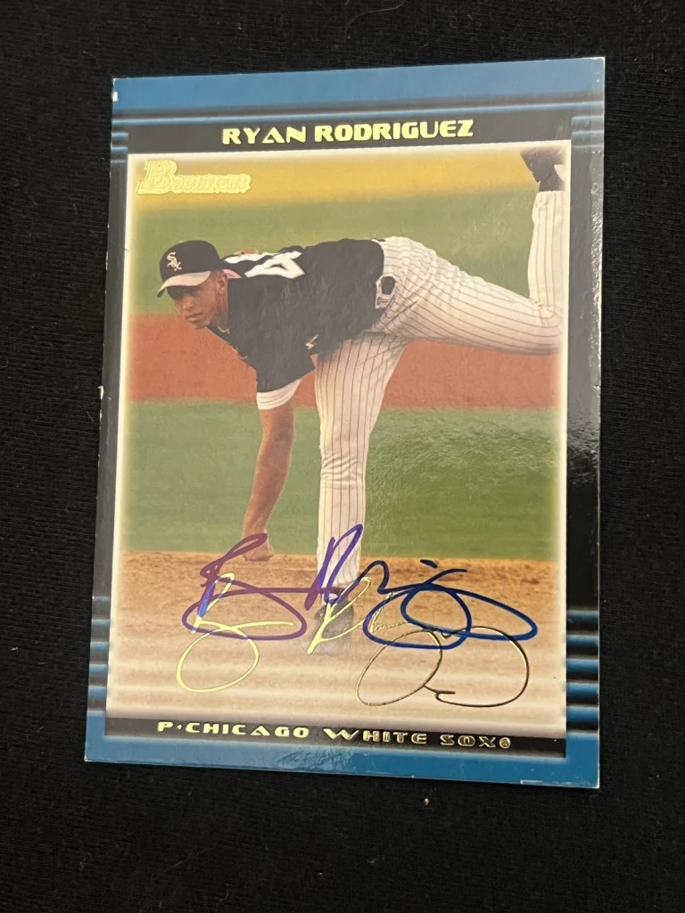 Signed Baseball Card Auto Ryan Rodriguez 2002 Bowman #BDP95 White Sox Thick