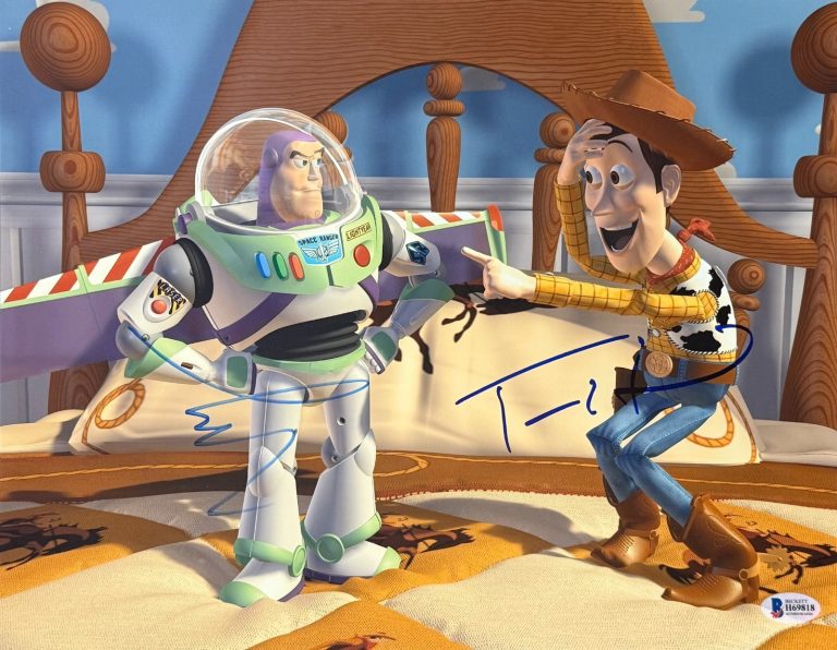 TOM HANKS & TIM ALLEN SIGNED 11X14 PHOTO TOY STORY AUTHENTIC AUTOGRAPH BECKETT