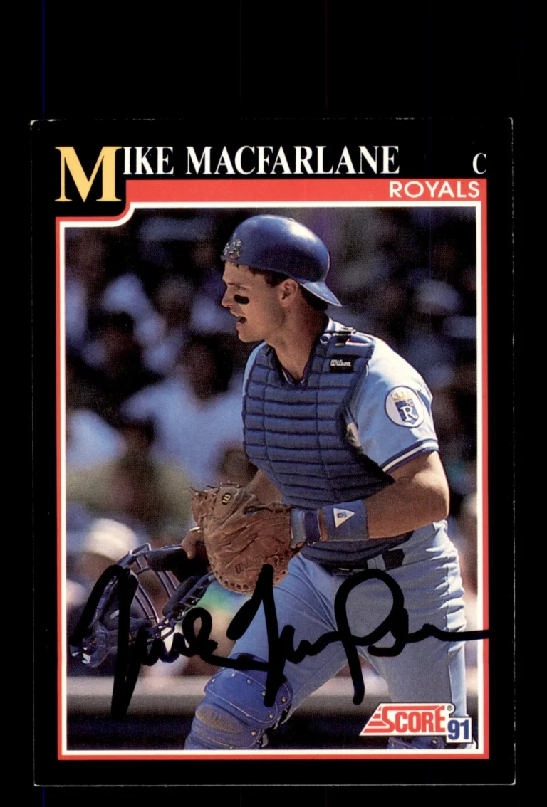 Signed Baseball Card Auto Mike Macfarlane 1991 Score #839 Royals