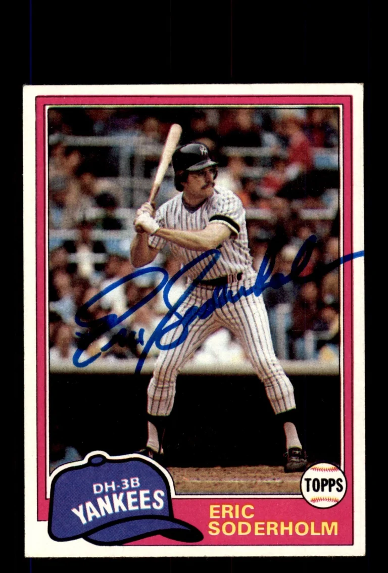 Signed Baseball Card Auto Eric Soderholm 1981 Topps #383 New York Yankees