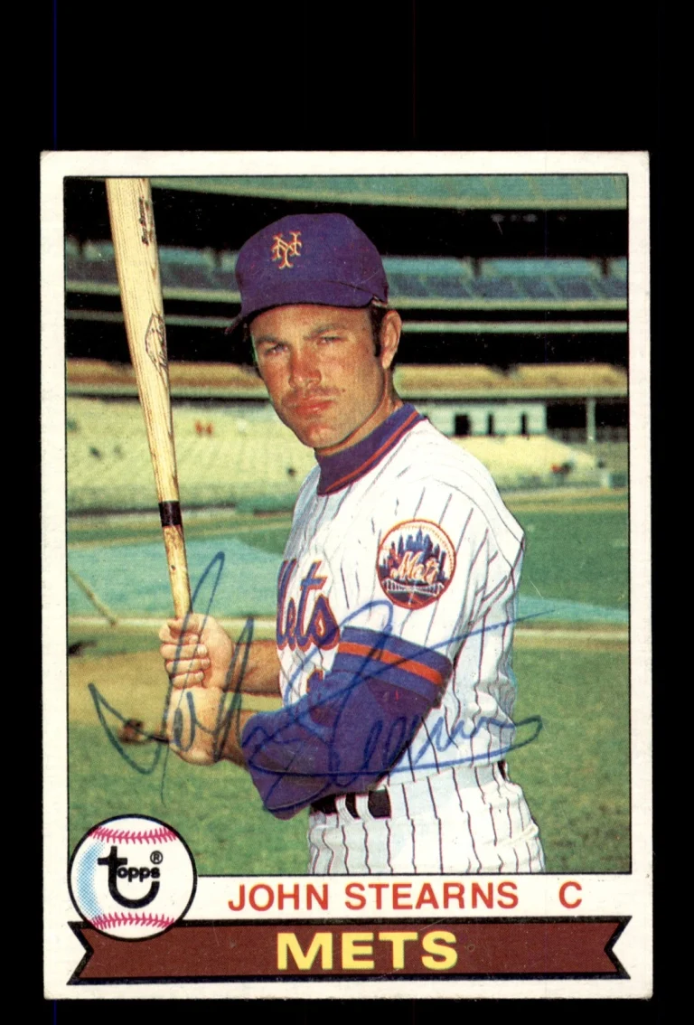 Signed Baseball Card Auto John Stearns 1979 Topps #545 New York Mets